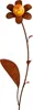 Rost Gartenstecker Blume mit Glaskugel 120 cm Metall Produktbild-Vorschau 1