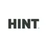 The word HINT is displayed in large, dark gray, block letters with a light blue outline and a subtle shadow effect. Produktbild-Vorschau