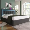 Flieks postel 160x200cm s USB, čalouněná postel s lamelovým Náhled obrázku produktu 2