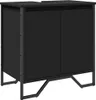 A black cabinet with two doors and a metal frame. Produktbild-Vorschau
