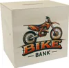 Motocross-Motorrad Spardose aus Holz mit Spruch Bike Bank Produktbild-Vorschau 1