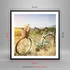 Gerahmtes Poster - Schwarzer Rahmen - Fahrrad Wiese Blumen Produktbild-Vorschau 5