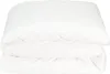 A white duvet folded in half, with another fold creating a layered effect. Produktbild-Vorschau