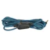 A coiled gaming headset cable with a volume control and mute switch. Voir les images du produit