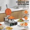 A commercial waffle maker is shown on a kitchen counter with food items and descriptive text. Náhled obrázku produktu