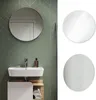A bathroom scene with a sink and mirror, alongside separate images of two round mirrors. Náhled obrázku produktu