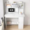 A white computer desk with shelves and drawers, set against a plain wall. Náhľad obrázku produktu