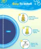 An infographic showing the steps to install a dog pool or splash pad. Produktbild-Vorschau