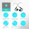 An infographic showing how to wear in-ear headphones. Produktbild-Vorschau