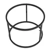 A black metal table base with a circular top and bottom frame, connected by three vertical supports. Voir les images du produit