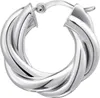 Orecchini a cerchio in argento con un look intrecciato per Anteprima dell’immagine prodotto 7