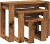 Three nesting tables made of wood with a rustic finish. Náhled obrázku produktu