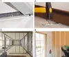 A collage of four images showing different stages of construction and installation, likely related to interior finishing or building. Náhľad obrázku produktu