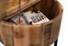 Close-up of books inside a wooden storage container. Produktbild-Vorschau