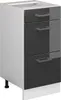 A three-drawer cabinet with a white body and anthracite high-gloss drawer fronts, shown from a three-quarter front angle on a white background. Anteprima dell’immagine prodotto