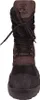 A front view of a single brown and black winter boot. Voir les images du produit