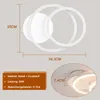 A diagram showing the dimensions and specifications of a white LED ceiling light with two rings. Podgląd zdjęcia produktu