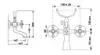 Technical drawing of a faucet with dimensions shown. Náhľad obrázku produktu