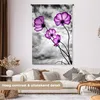 MuchoWow® Wandteppich Wandbehang Blumen - Schwarz - Weiß - Produktbild-Vorschau 2