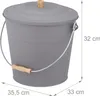relaxdays Grauer Ascheeimer mit Deckel 12l Produktbild-Vorschau 4