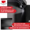 Close-up view of the interior of a safe or security box, highlighting features with red text overlays. Produktbild-Vorschau
