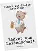 Mr. & Mrs. Panda Postkarte Bänker Leidenschaft - Weiß - Produktbild-Vorschau 1