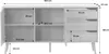 Credenza scandinava a 2 ante effetto legno di noce, 160cm, Anteprima dell’immagine prodotto 6