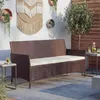 panca da giardino a 3 posti in poly-rattan Halden, panca ~ Anteprima dell’immagine prodotto 1