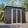 Metall Gerätehaus Gartenhaus mit Pultdach Fundament Produktbild-Vorschau 1