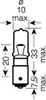 A technical drawing with dimensions of a light bulb. Produktbild-Vorschau