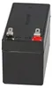 A black AGM lead-acid battery with silver and red terminals is shown against a white background. Voir les images du produit