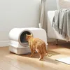 PawHut Katzentoilette mit Deckel Katzenklo mit Schaufel Produktbild-Vorschau 2