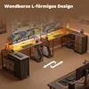 HOMCOM Gaming Tisch L-förmiger Schreibtisch mit Produktbild-Vorschau 6