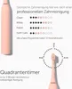 A pink electric toothbrush with marketing text and diagrams explaining its features. Náhled obrázku produktu