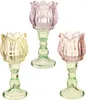 Teelichthalter im Blumendesign 7x16cm Glas 1 Stück sortiert Produktbild-Vorschau 3