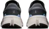 The back view of a pair of On Cloudrunner 2 running shoes in alloy and chambray. Náhled obrázku produktu