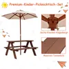 GOPLUS Kindermöbel, aus Tannenholz, Picknicktisch mit Bank Produktbild-Vorschau 3