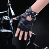 Punk Nieten Halbfinger Leder Performance Kostüm Fingerlose Produktbild-Vorschau 2
