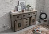 MASSIVMOEBEL24 | Buffet 150x45 Manguier laqué Gris RAILWAY Voir les images du produit 2