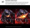 Two side-by-side images of a futuristic armored character, with text describing a gaming feature. Produktbild-Vorschau