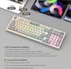 A keyboard is shown with instructions on how to connect it via 2.4G or Bluetooth. Produktbild-Vorschau