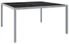 vidaXL Gartentisch 130x130x72 cm Grau Stahl und Glas Produktbild-Vorschau 5