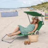 Chaise longue à roulettes avec toit Chaise longue pliante Voir les images du produit 3