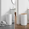 Relaxdays, panier à linge avec couvercle, métal, 50 l, H x Voir les images du produit 3