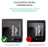 Two images of Samsung Galaxy Z Flip phones, one with a green checkmark and one with a red X, indicating compatibility. Podgląd zdjęcia produktu