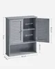 A grey wall-mounted cabinet with dimensions indicated by text overlays. Náhled obrázku produktu