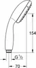 Technical drawing of a shower head with dimensions indicated. Produktbild-Vorschau