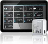 A tablet displaying various sensor readings and a TP-Link Wi-Fi extender. Produktbild-Vorschau