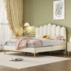 okwish Polsterbett 140 x 200 cm, Bettgestell mit Kopfteil Produktbild-Vorschau 2