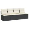 Gartensofa mit Kissen 4-Sitzer Schwarz Poly Rattan Produktbild-Vorschau 2